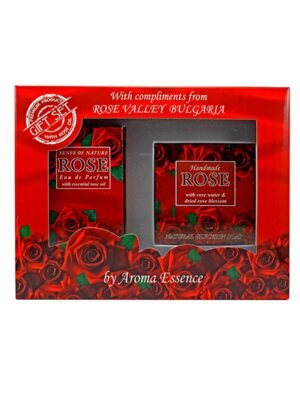 Set- red rose- box- Glycerin Soap and Eau de Parfum