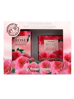 Set- Rose box-Glycerin Soap and Eau de Parfum