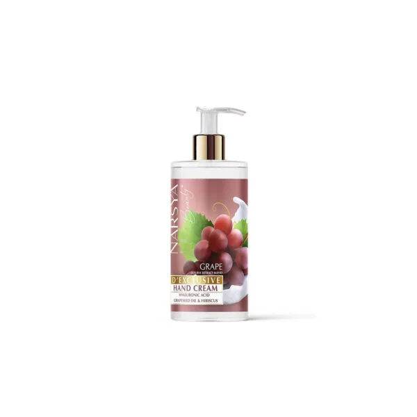 Hand Cream with Grape, Hyaluronic Acid, and Hibiscus - 250ml Pump Bottle