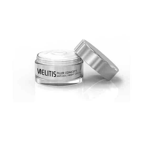 Anti-Age Night Cream Melitis Filler Concept with Voluform, Hyaluronic Acid, Silk Proteins & Rose Oil