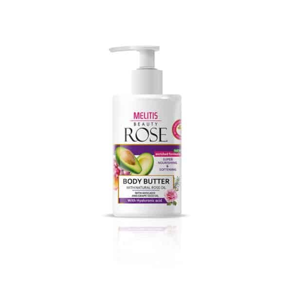 Nourishing Body Oil Melitis Beauty Rose with Rose Oil, Avocado, Grape Seed & Hyaluronic Acid 250ml